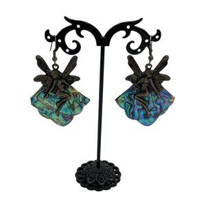 Fairy Wing Earrings With Abalone Shell & Metal Design For Women